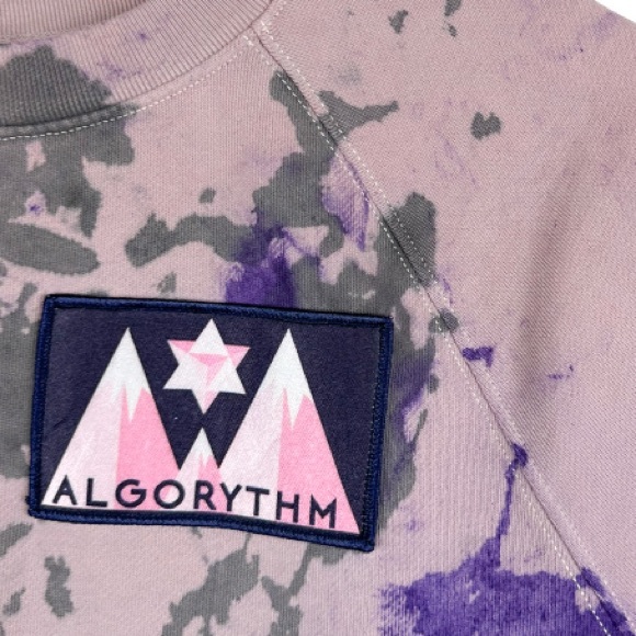 Algorythm Short Sleeve Marbled Tie Dye Sweatshirt Size XXS - Picture 3 of 7